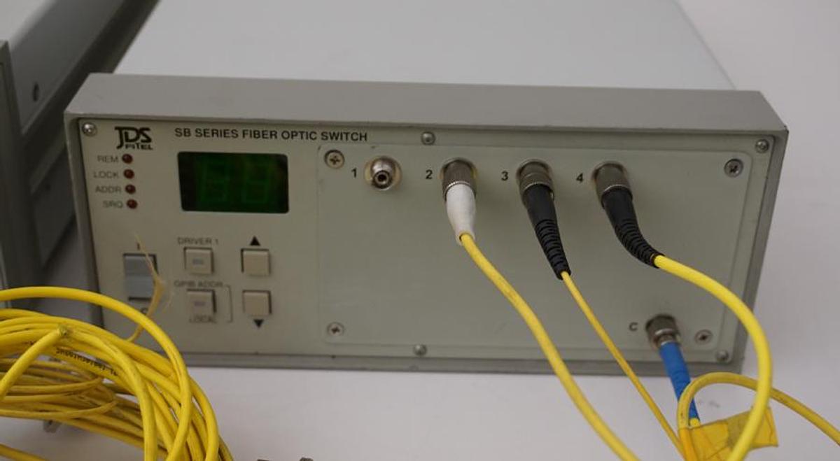Used JDS Fitel SB series fiber switch with 4 fiber connections