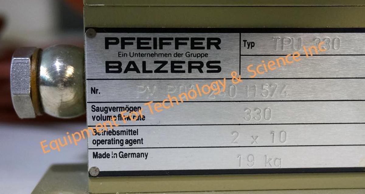 Used BALZERS- Pfeiffer TPU-330 Turbo Pump- DN100 Conflat-inlet flange- NEW