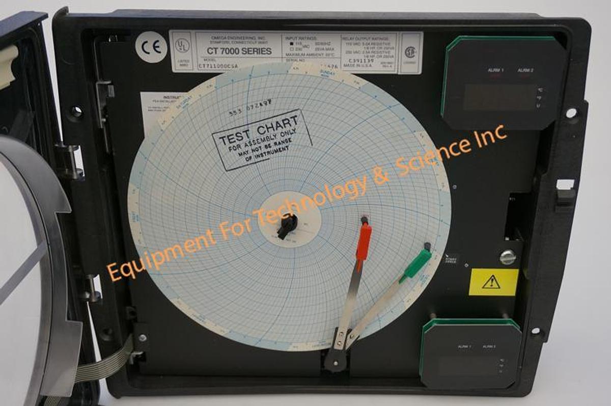 Used Omega CT7110 dual pen programmable circular chart recorder