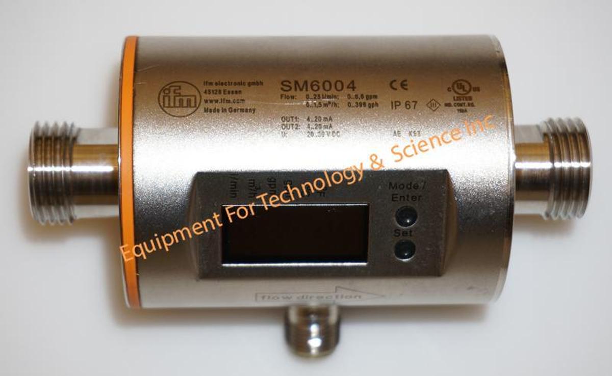 Used IFM SM6004 Magnetic Inductive Flowmeter 0.1 to 25GPM