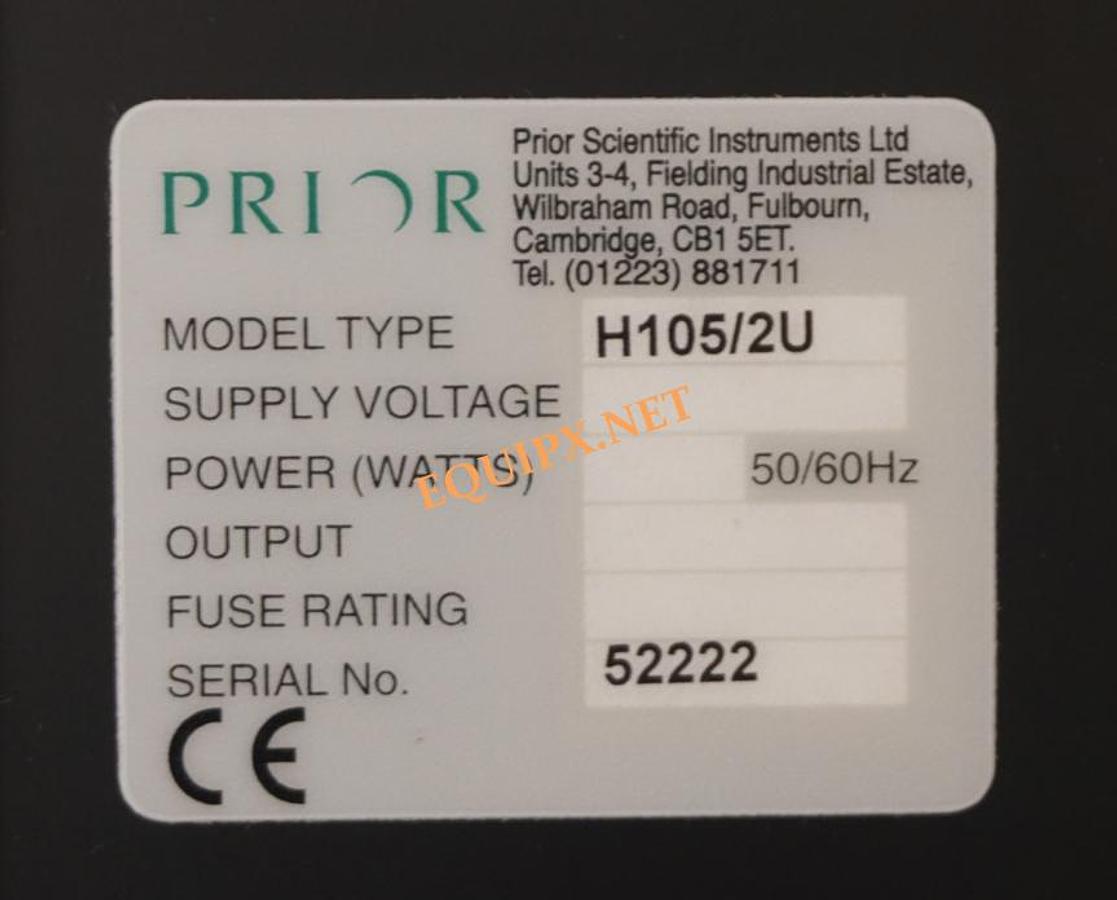 Used Prior Scientific H105/2U motorized 6x6 XY stage with PROSCAN II controller and focus drive