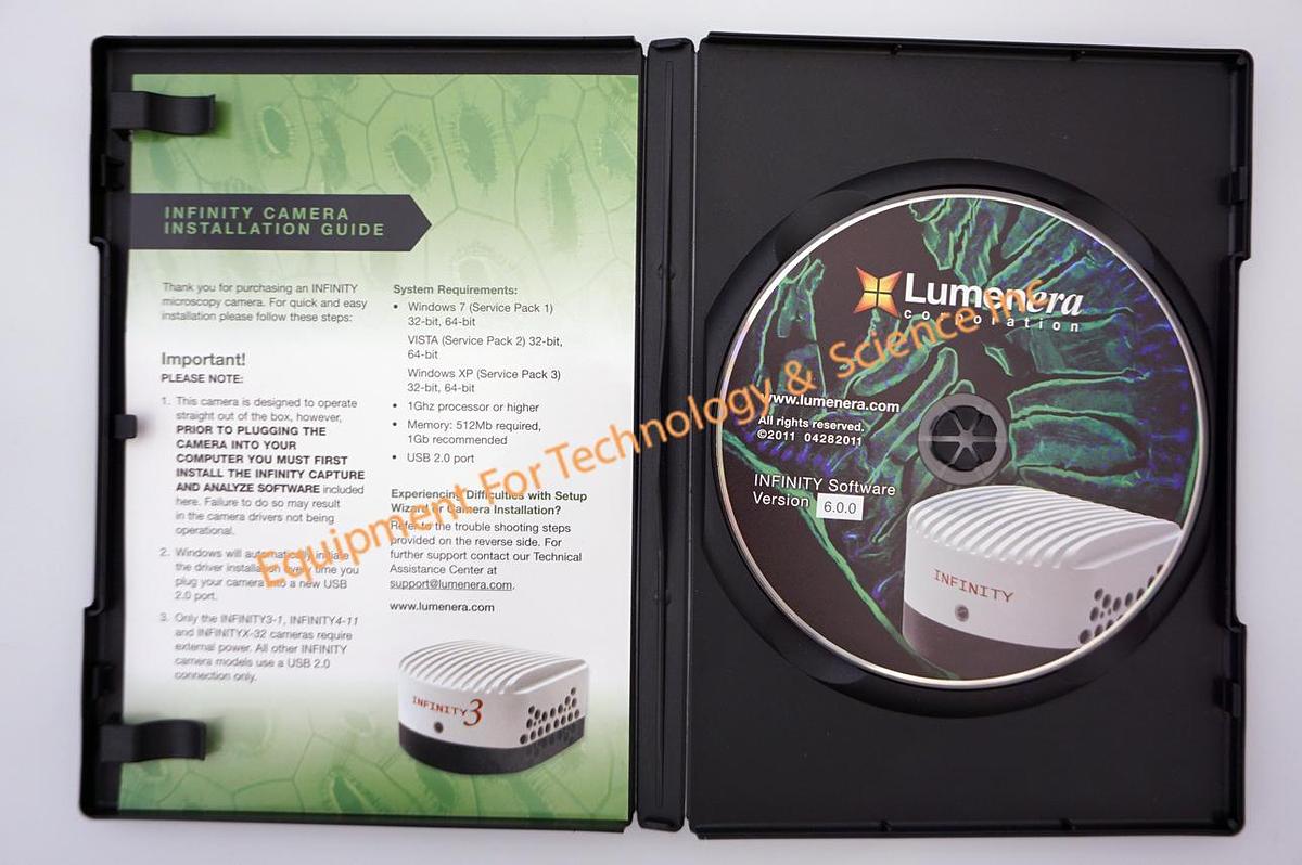 Used Lumenera Infinity 2-3C, 3.3 megapixel Digital CCD Camera with Windows 10 PC and software