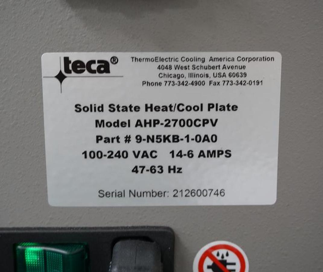 Refurbished TECA AHP-2700CPV Thermoelectric Cold/Hot Plate -20C to +90C 120v