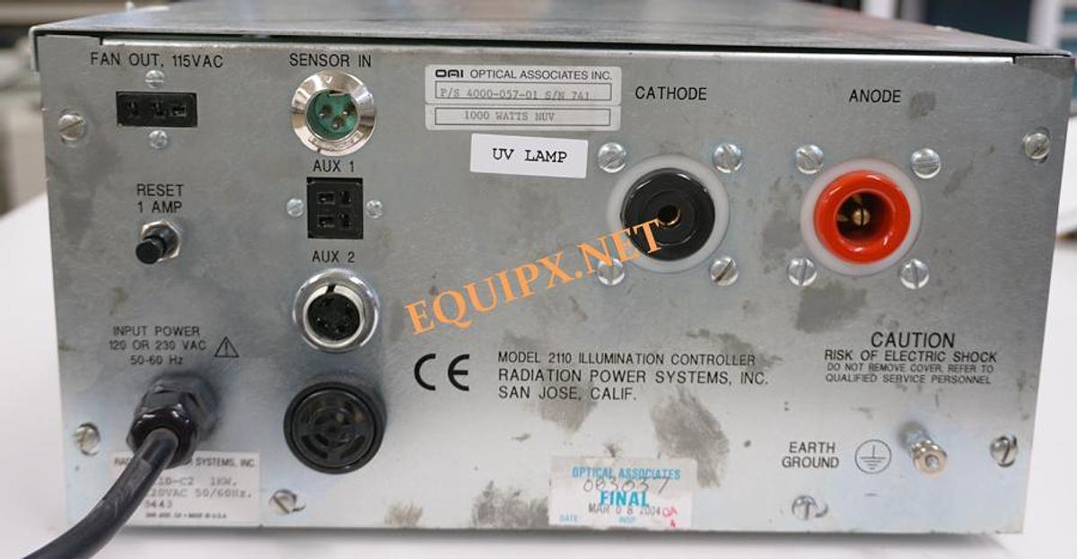 Used Radiation Power Systems 2110C2 1KW arc lamp power supply-OAI Configuration