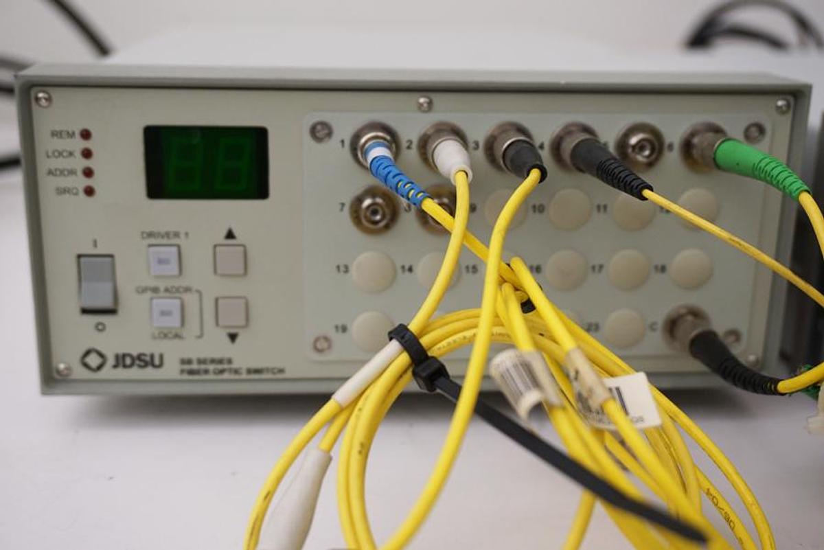 Used JDS Fitel SB series fiber switch with 8 fiber connections