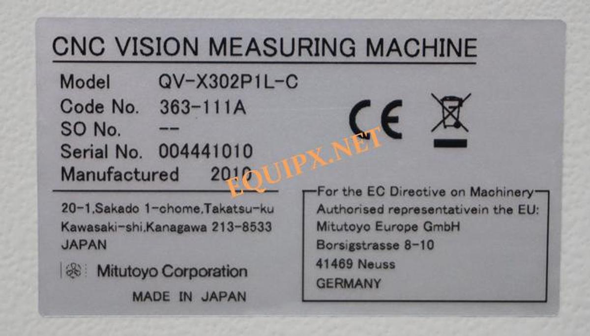 Used Mitutoyo Quickvision APEX QV-X302P1L-C CNC Video Measurement System