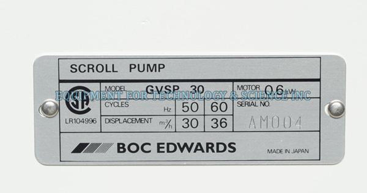 Used Edwards GVSP30 Scroll Pump 20.7 CFM