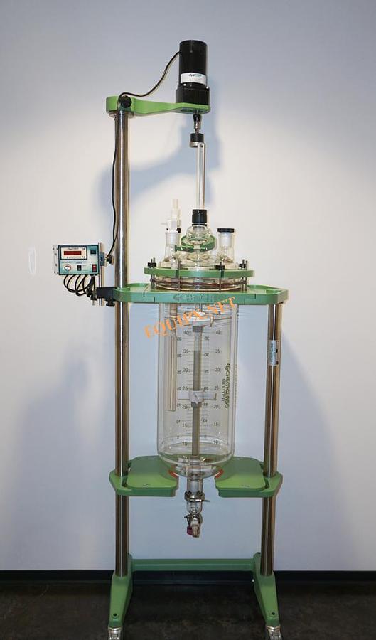 Used Chemglass 50 liter unjacketed reactor with stirring motor