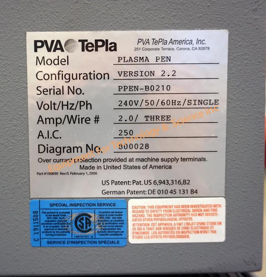 Refurbished Tepla Atmospheric Plasma Pen