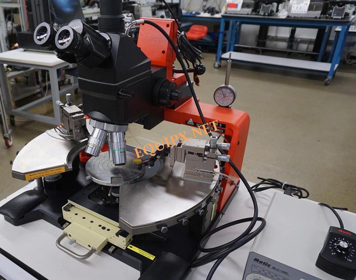 Used SUSS PM5 manual prober with Mitutoyo FS60 microscope and (2) PH500 micropositioners, 150mm vacuum chuck