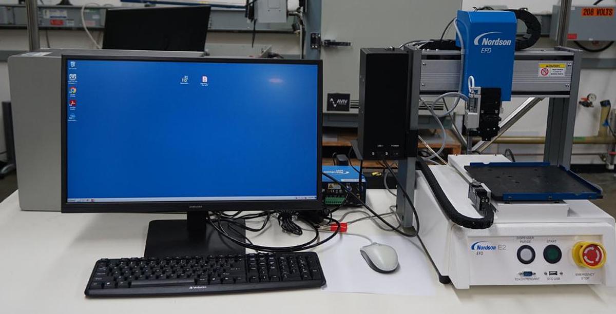 Refurbished Nordson 3-axis E2 Automated Dispenser with Vision kit and Valvemate 7100 Dispense controller