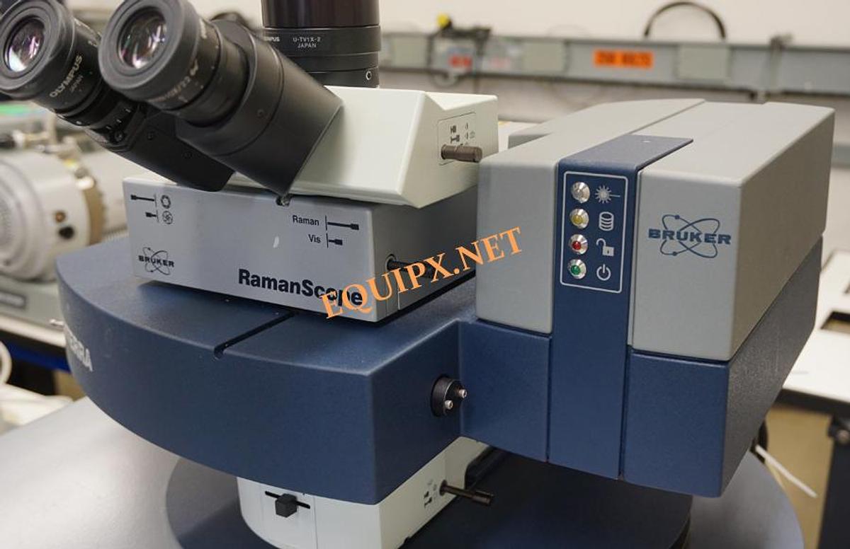 Used Bruker Senterra R200L RAMAN microscope with Olympus BX51 microscope and motorized XY stage