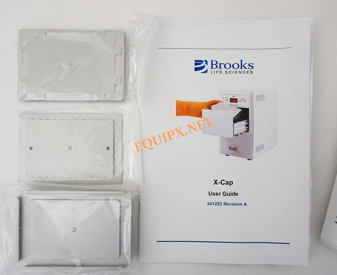 Used Brooks Azenta Life Sciences X-Cap Semi-Automated Septum Cap capper with 3 adaptor plates