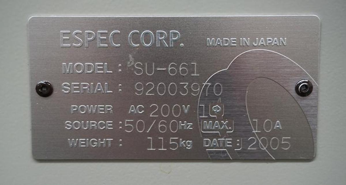 Refurbished 2004 Espec SU-661 Temperature Chamber 220v