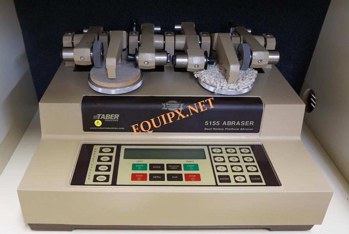 Used Taber 5155 Dual Platform Abraser including Quiet cabinet with vacuum