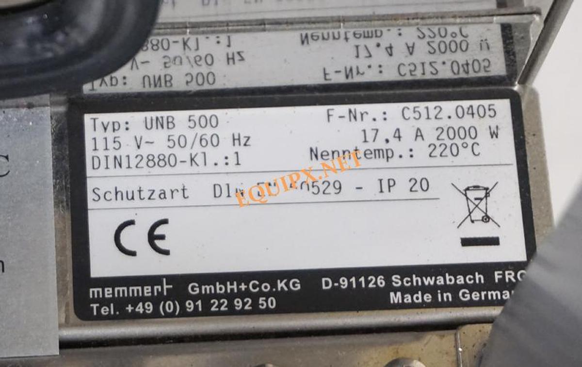Used Memmert UNB500 Gravity Convection oven 115V max temp 220C