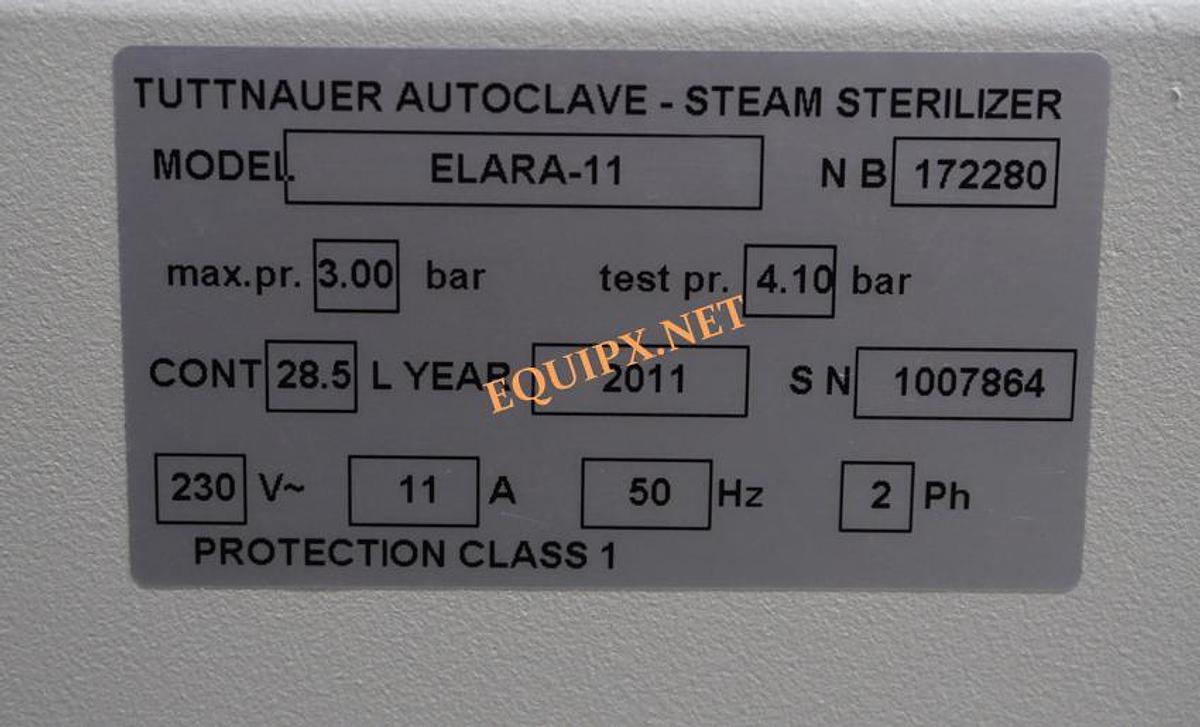 Used Tuttnauer Elara 11 autoclave