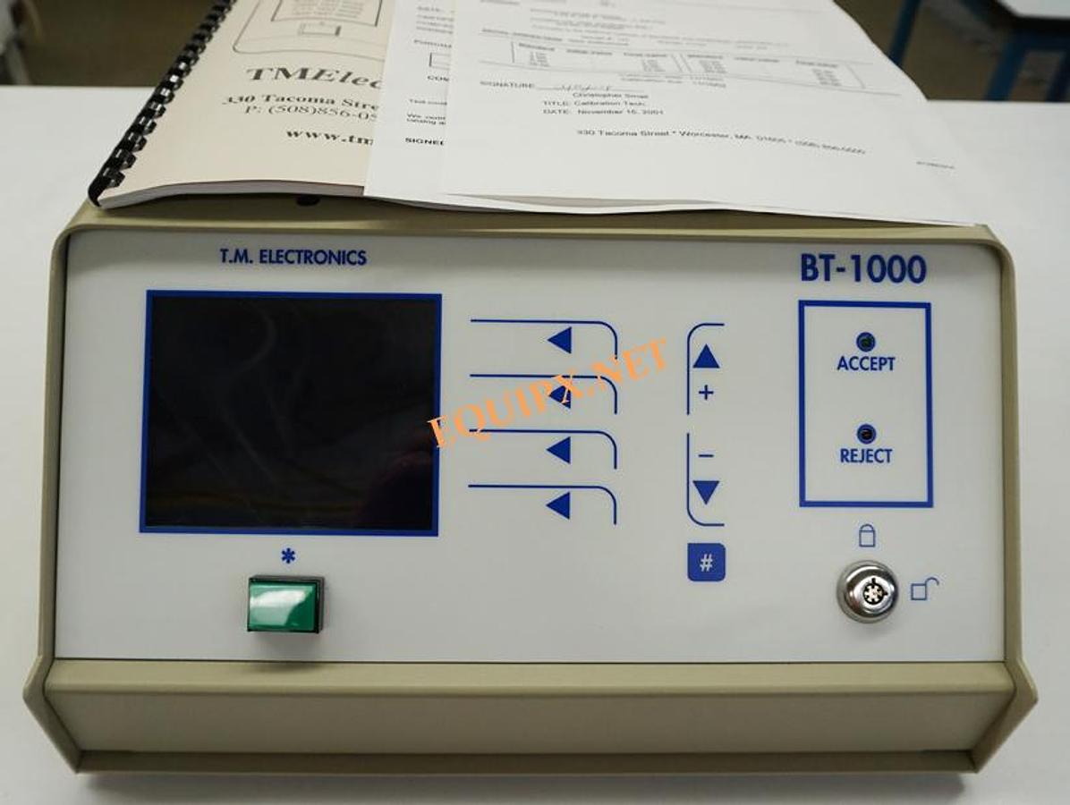 Used NEW TM Electronics BT-1000-V5 leak and flow package tester still in original box with all documentation