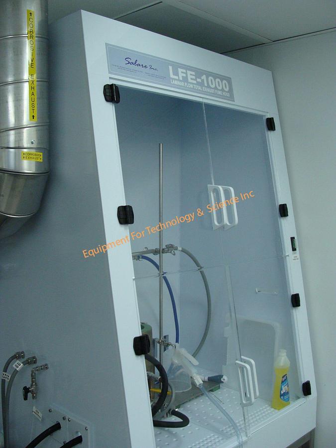 Used Salare LFE-1000BT laminar flow hood with stainless steel stand