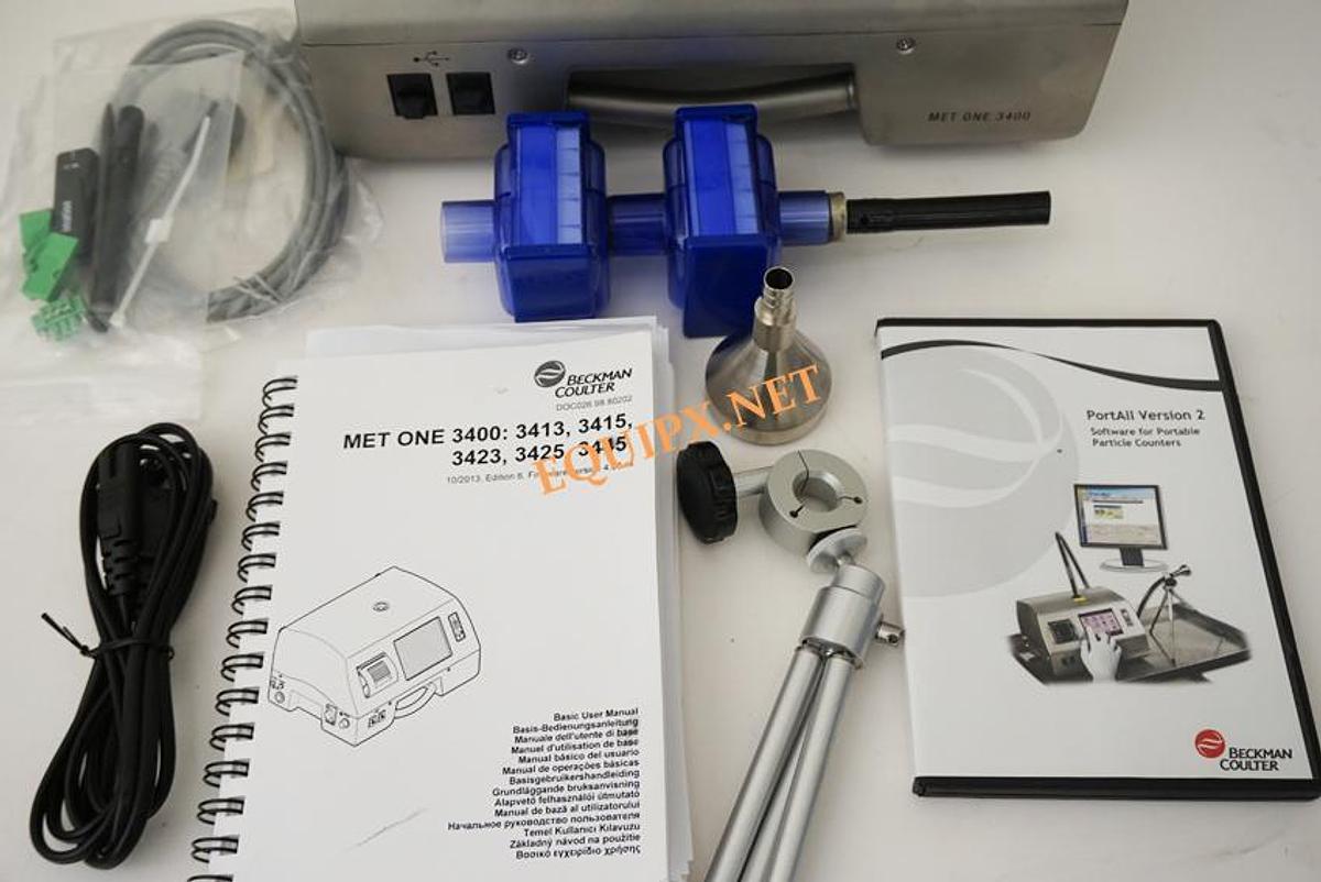 Used Beckman Coulter 3400 particle counter with PortAll Ver.2 software and 1 battery