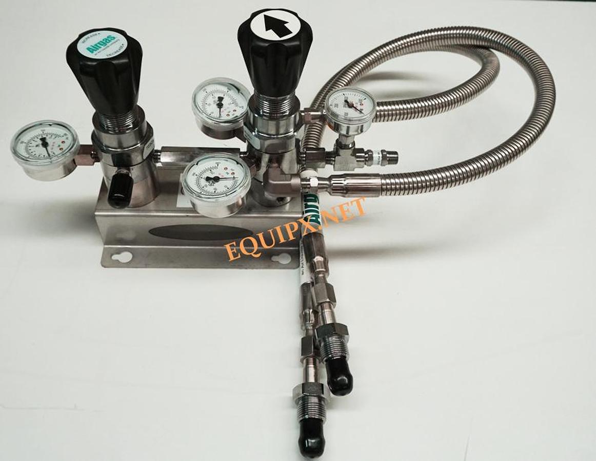 Used Airgas NEW UNUSED Y11-CP802D580 Airgas® 2 Cylinder 0-100 psi Brass Economy Automatic Changeover Panel CGA-580