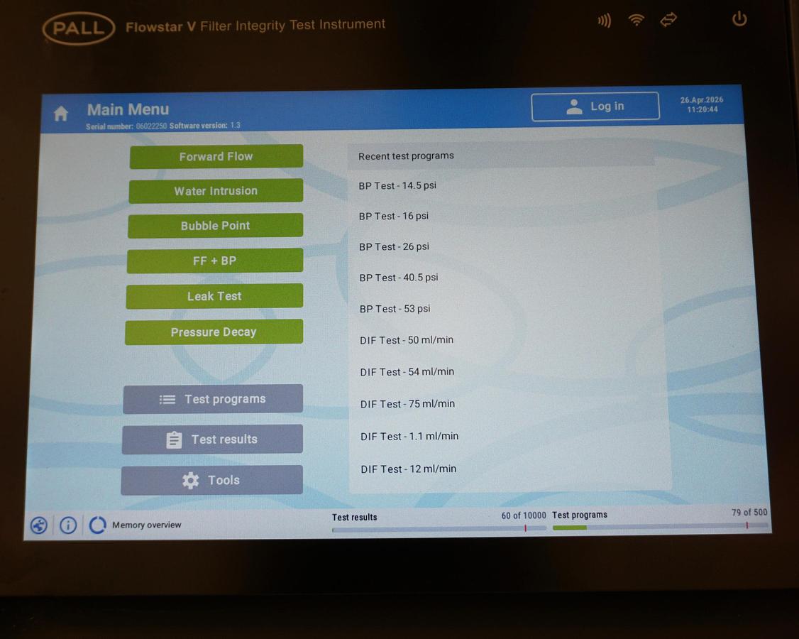 Preowned 2021 Pall Cytiva SARL Flowstar V Filter integrity tester