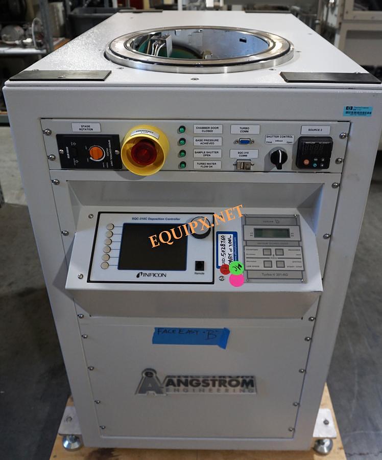 Used Mbraun Labmaster MB200 dual sided glovebox with Angstrom Engineering thermal evaporator (2010)