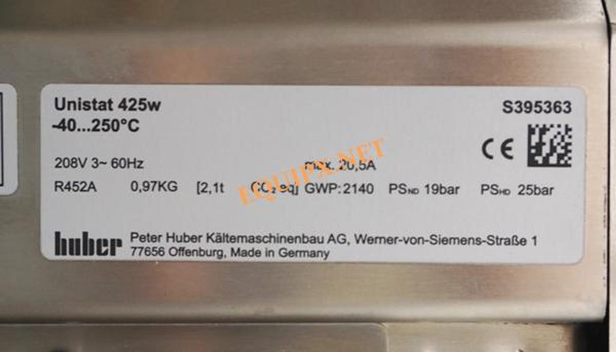 Used Huber Unistat 425W chiller -40C to 250C Water cooled, Pilot One controller, 208v