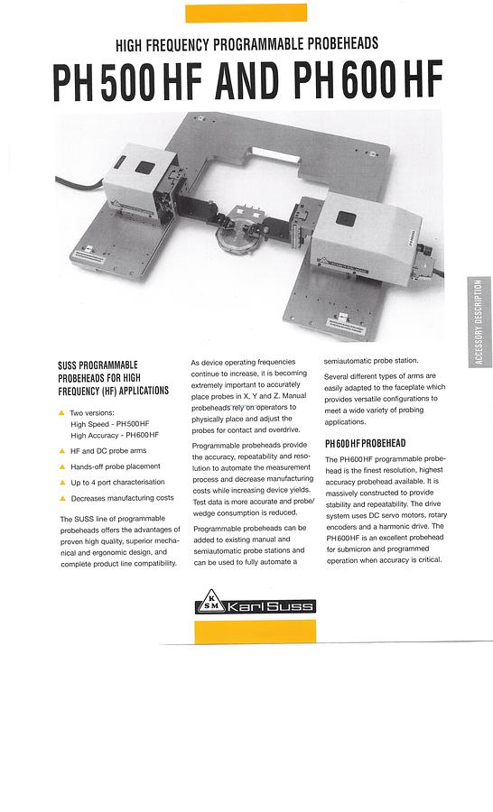 Used Suss PH600HF High Frequency Positioners (set of 4)