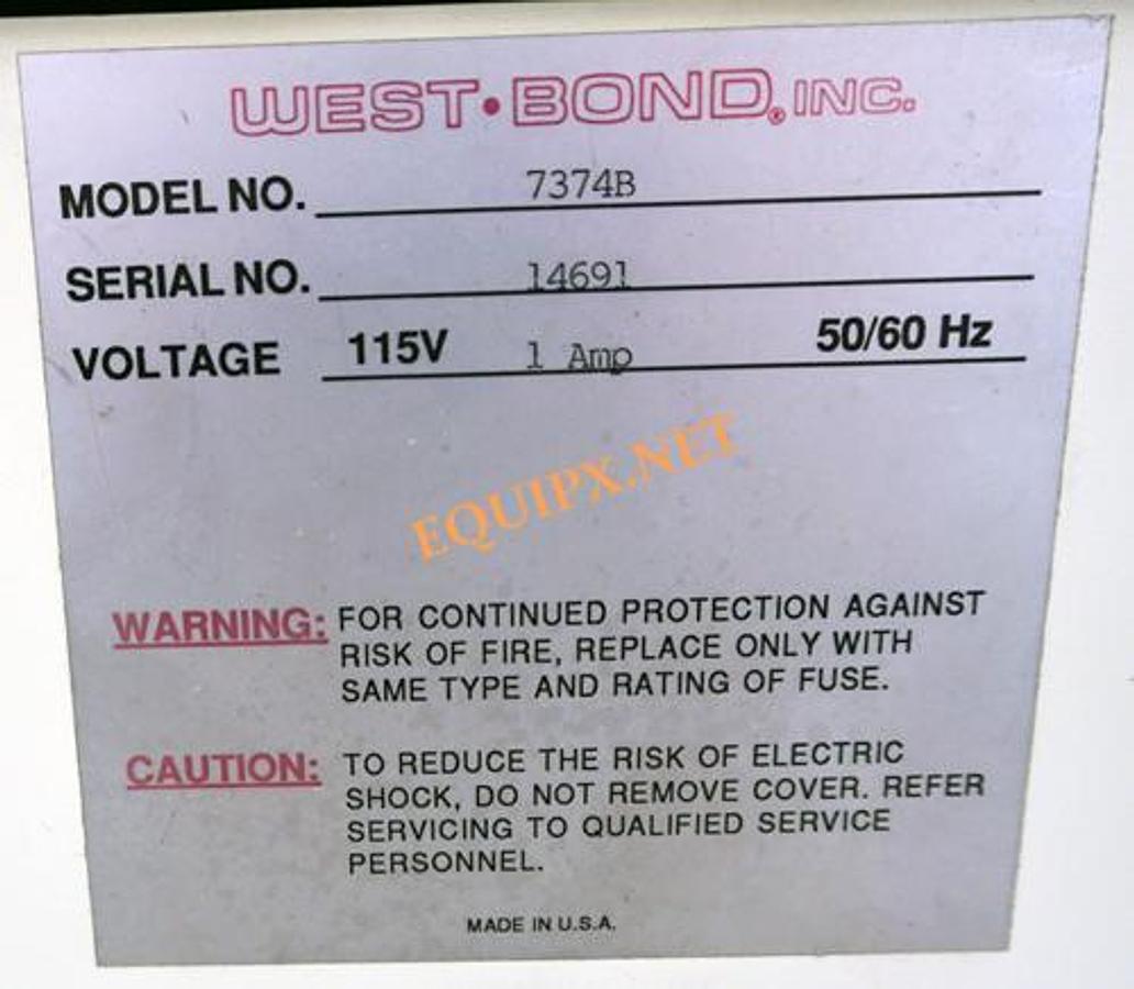 Used Westbond 7374B ultrasonic die bonder with heated tool