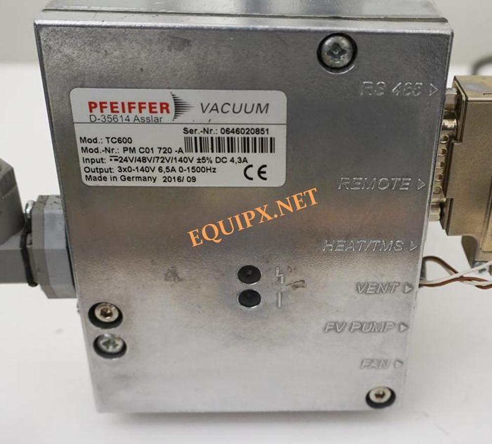 Used Pfeiffer TMH 071 P turbo molecular drag  pump with TC600 controller and TPS 100 power supply