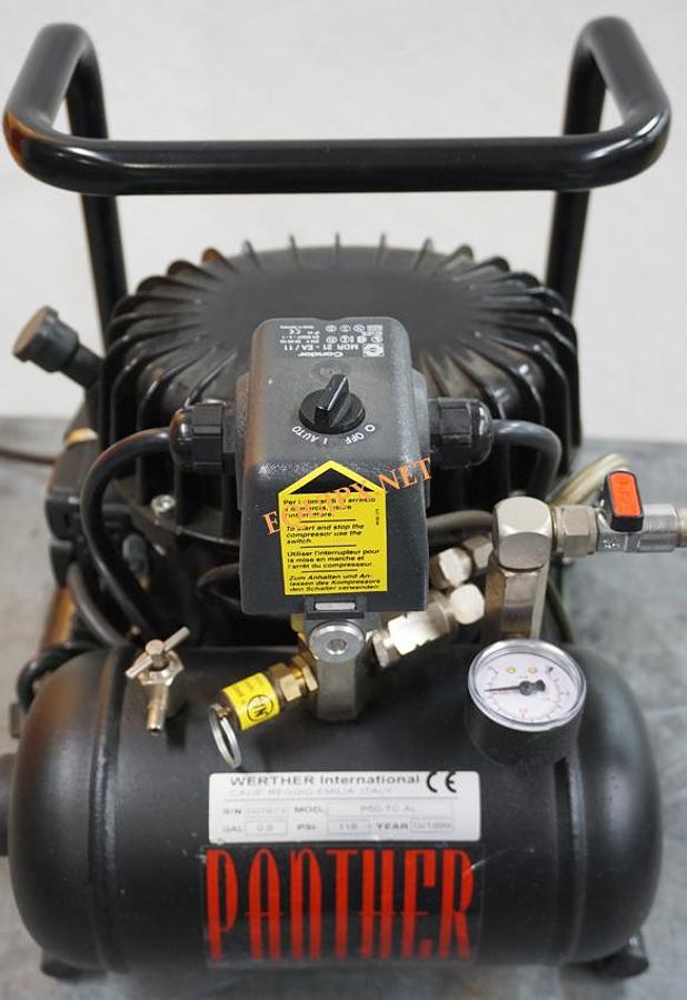 Used Werther P50-TC Panther Oil Lubricated Air compressor,  Ultra-Quiet for Vibration Isolation Tables, 115V