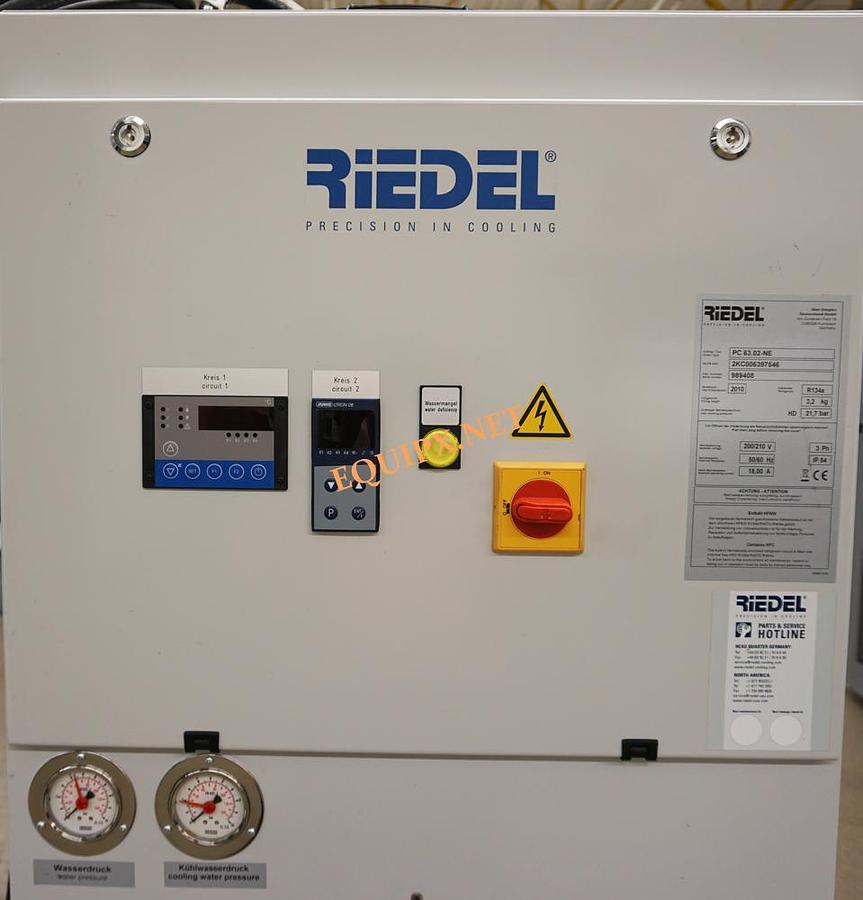Used Riedel PC 63.02-NE 4 9KW process cooler (2010) with 2 fixed temperature cooling loops