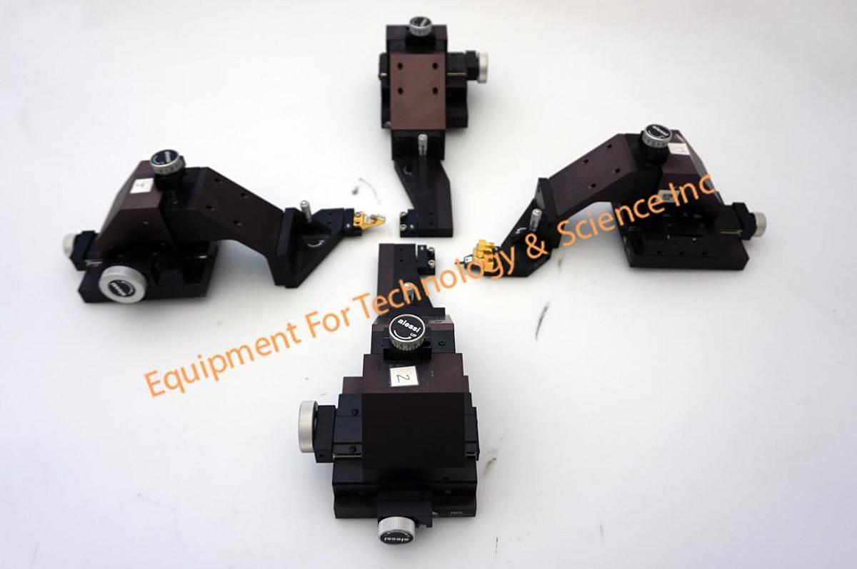 Used Alessi-Cascade MH5 Planarizable Microwave micropositioners with magnetic base- set of 4