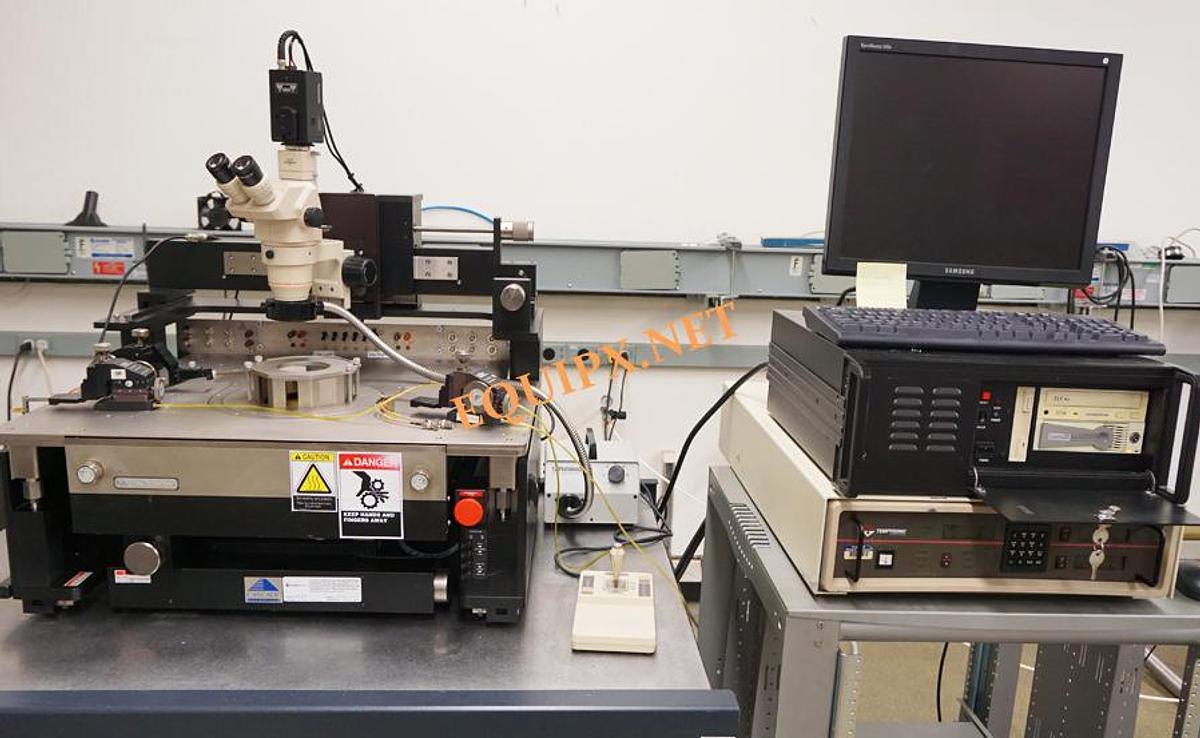 Used Cascade 12000 semiautomatic prober with 150mm thermal chuck, Olympus stereozoom microscope and microchamber