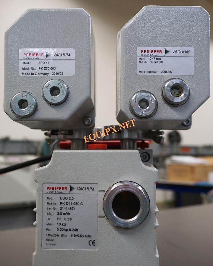 Used Pfeiffer DUO 2.5 Dual Stage Rotary Vacuum Pump 2.5CFM - Refurbished- with inlet and exhaust filters