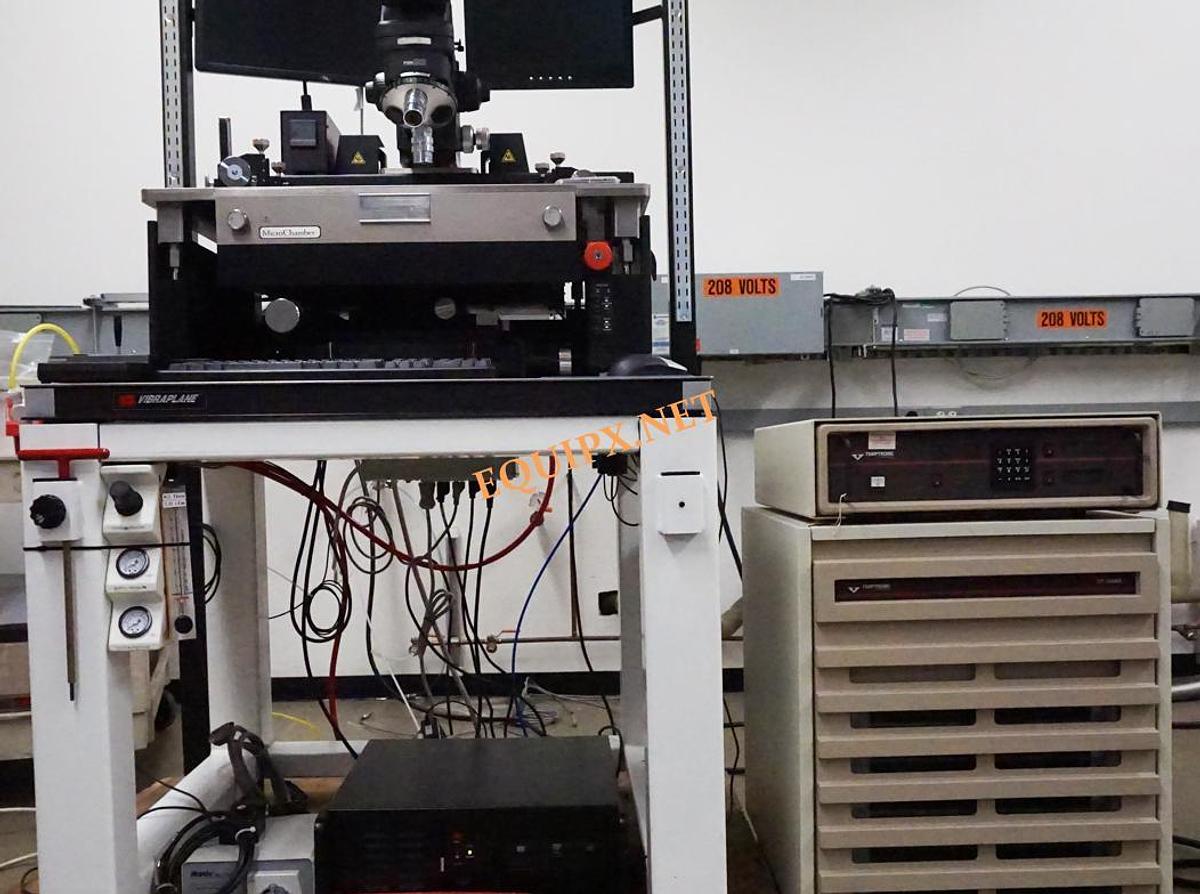 Used Cascade 12000 semiautomatic prober with 150mm thermal chuck, Motic PSM-1000 microscope and microchamber