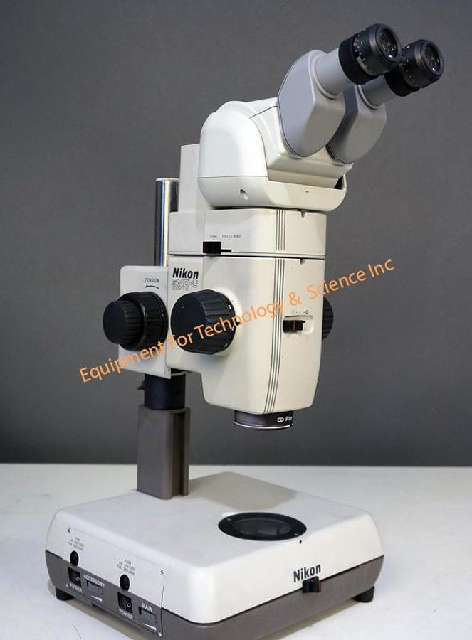 Used Nikon SMZU stereozoom microscope with transmitted light stand