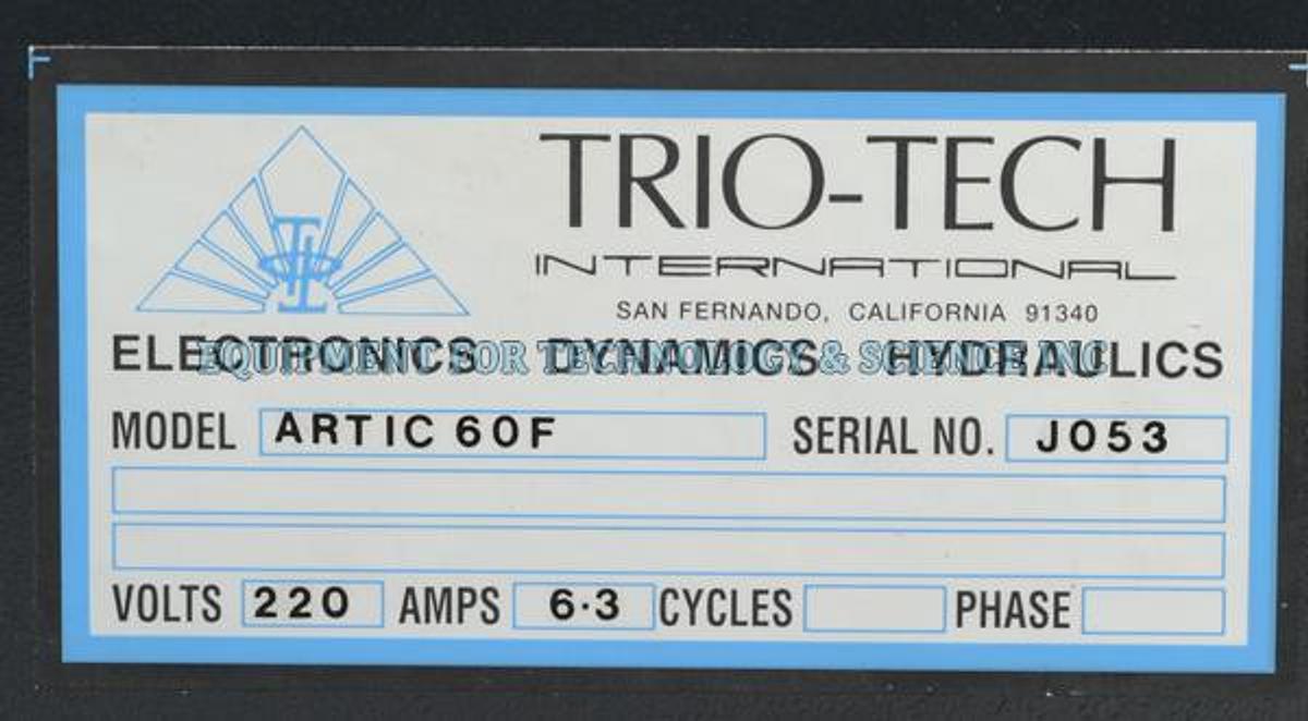 Used Trio Tech Arctic 60F