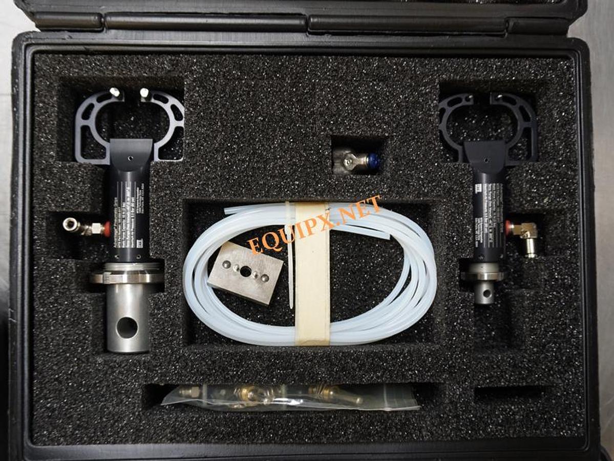 Used MTS 10N Advantage pneumatic grips assembly no. 100-032-017 with 2 sets of grip faces