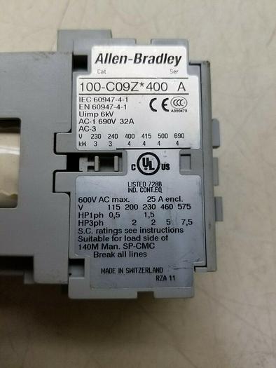 Used ALLEN BRADLEY 100-C09Z*400 SER. A