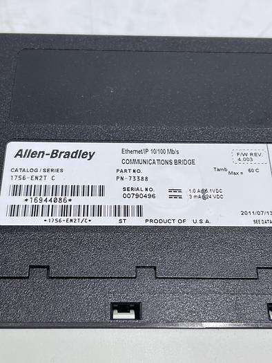 Used A-B Allen Bradley 1756-EN2T Ser C 