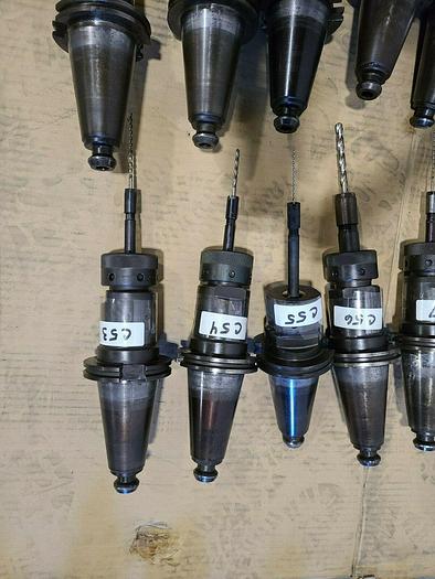 Used Assorted CNC Tool Holders with Cutters & Drills For Milling Machines VMC Tools I