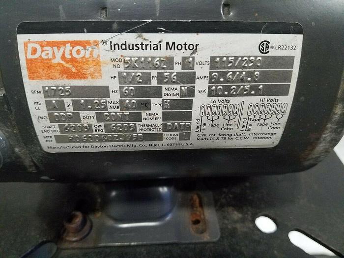 Used Pedestal Motor Mount with 1/2 HP Electric Motor 120V