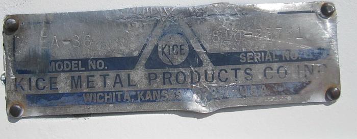 Used Screen, Rotary, Kice, 16" x 36", Mdl EA-36, 1/2 Hp #S739092