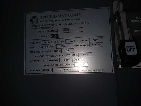 Used AMAT Centura WXZ Optima