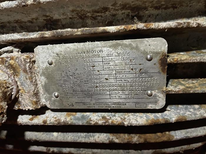 Used GOULDS MDL. 3196XLT 6 X 8-13 CENTRIFUGAL PUMP WITH 75 HP MOTOR