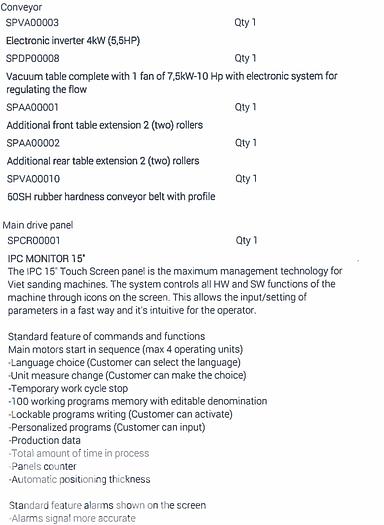 Used 2019 Viet Opera 5 Wide Belt Sander