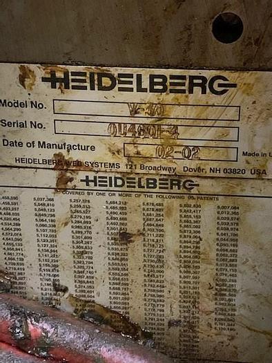 Used 2002 Heidelberg V30 21" Heat Set Web Press