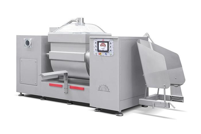 Roser Model AV 1350E CATO Industrial Vacuum Meat Mixer with Hydraulic Bin Loader